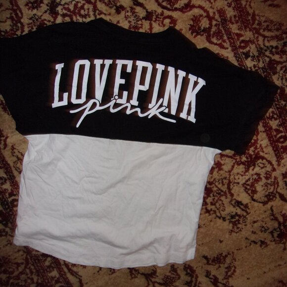 PINK Victorias secret size medium womens tee shirt t shirt vs logo black white - Picture 4 of 5